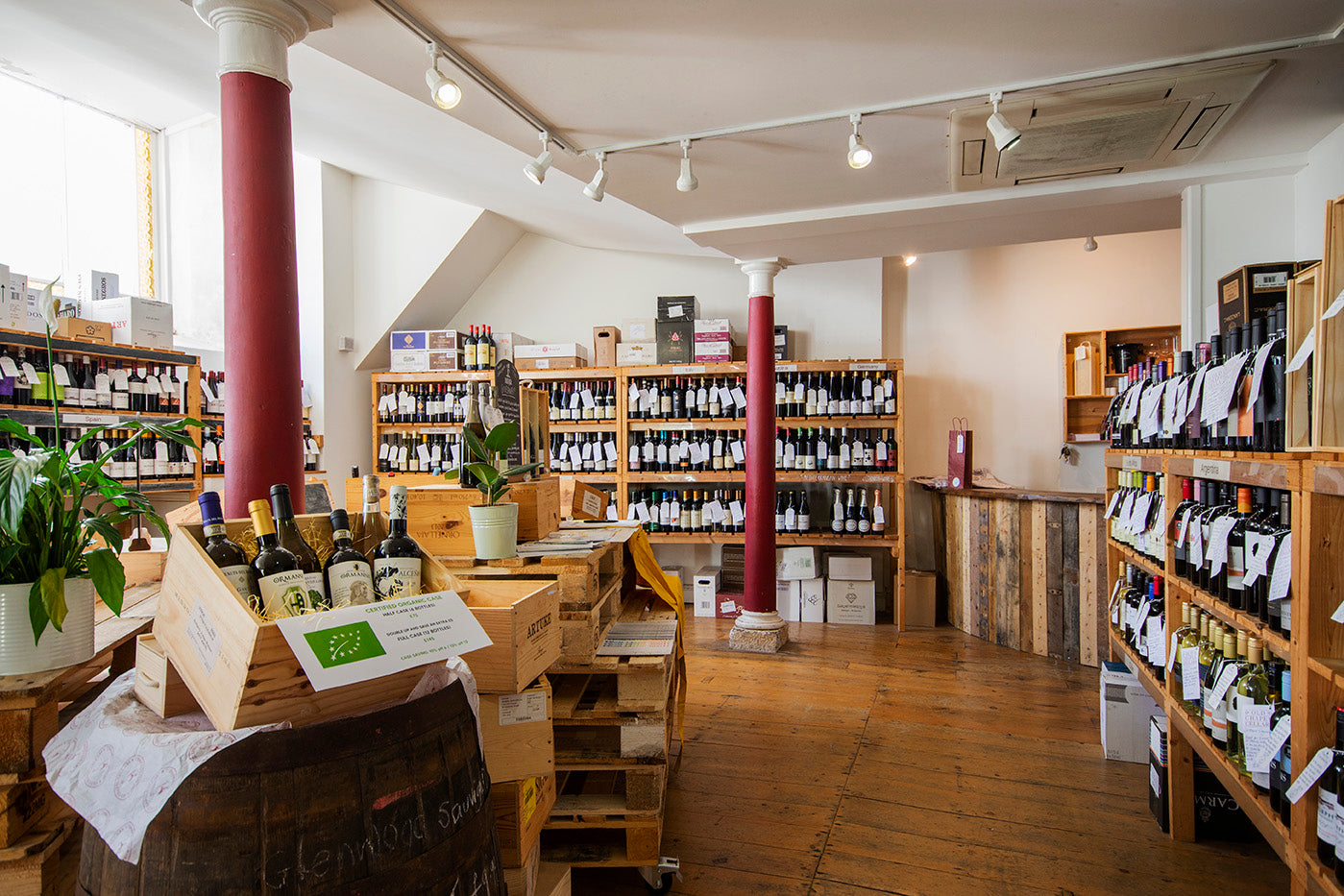 Inside old chapel cellars, building, shop, retail space.