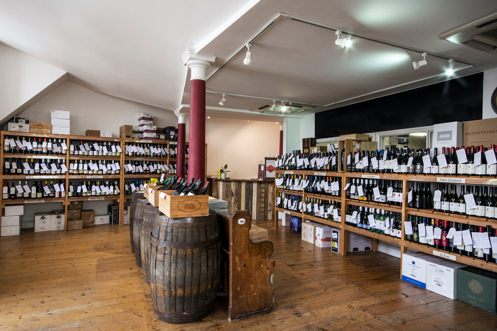 Old Chapel Cellars retail space showcasing the diverse range of wine we stock from all over the world. 