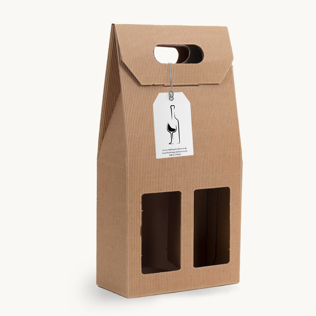 2 Bottle Kraft Wine Gift Box