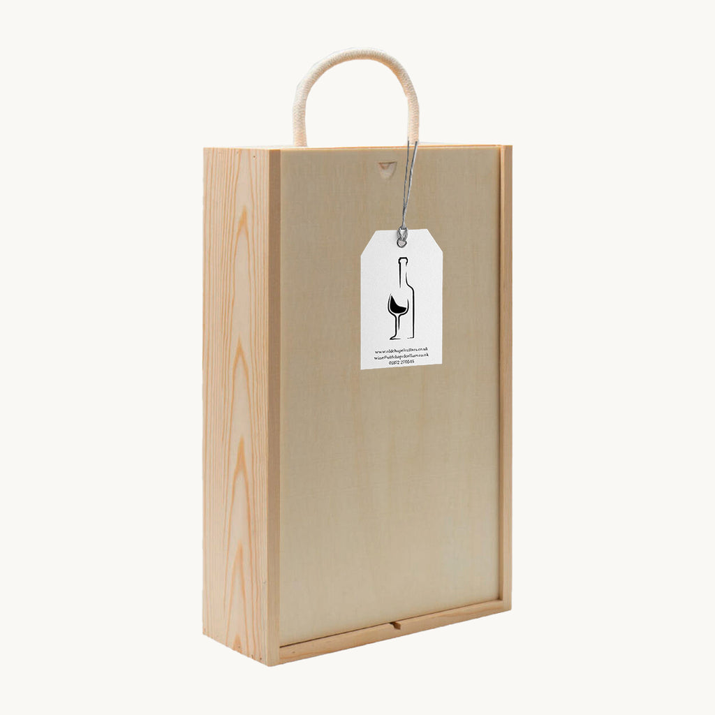 2 Bottle sliding wooden box